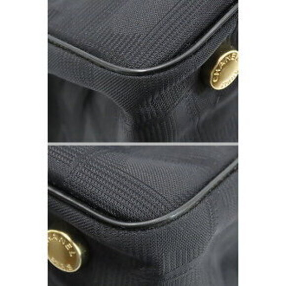 Chanel Travel Line Tote Bag Shoulder Black Nylon Leather - Picture 6 of 9